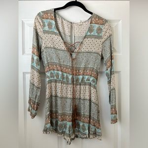 Boho Long Sleeve Romper